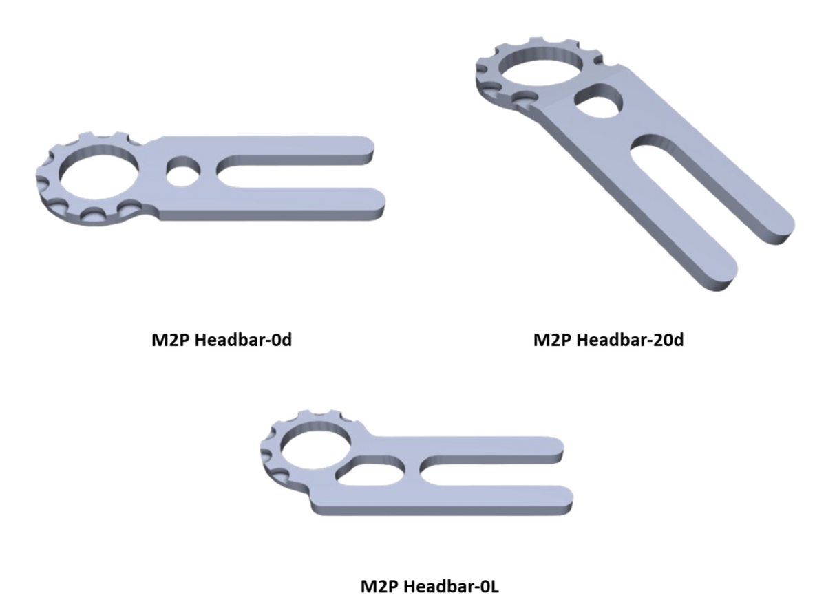 set of headbars suited for each brain region