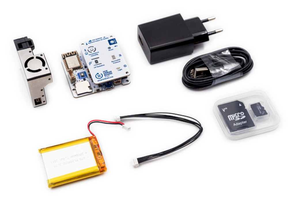 Components of the smart citizen kit 2.3